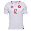Populära fotbollströjor Danmark Bortaställ EM 2024 med tryck Kasper Dolberg 12-1
